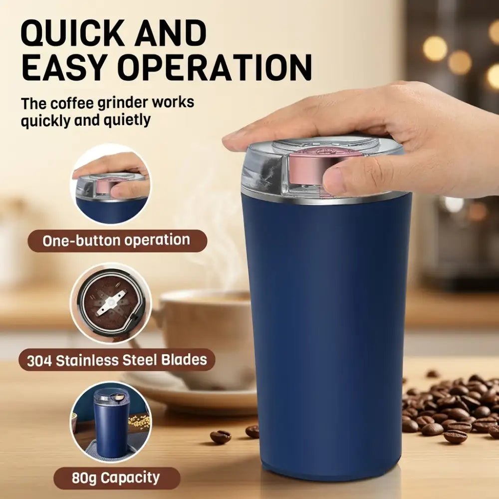 Portable Mini Mixer Grinder | One-Touch Grinder for Spices, Nuts & Herbs